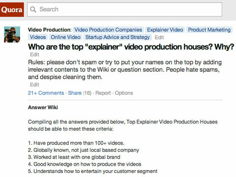 forklarer videoproduksjon hus liste på quora