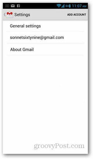 Android gmail legge til konto