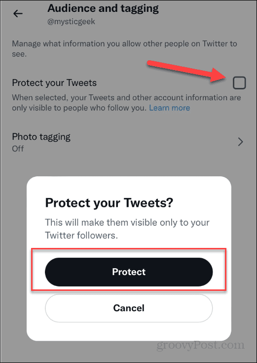 Beskytt Tweets Twitter Private
