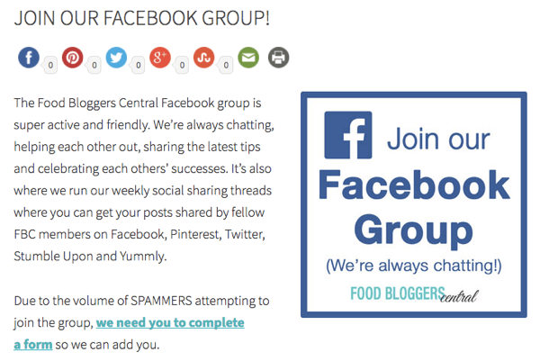 Inviter besøkende til å bli med på Facebook-gruppen din.