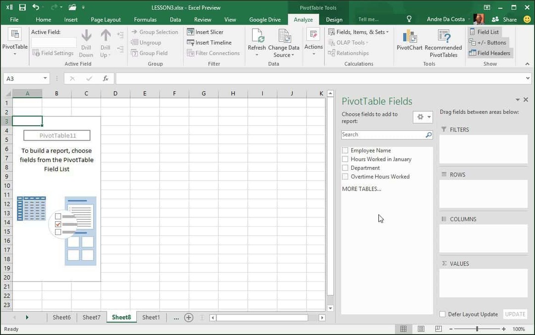 Hvordan lage en pivottabell i Microsft Excel