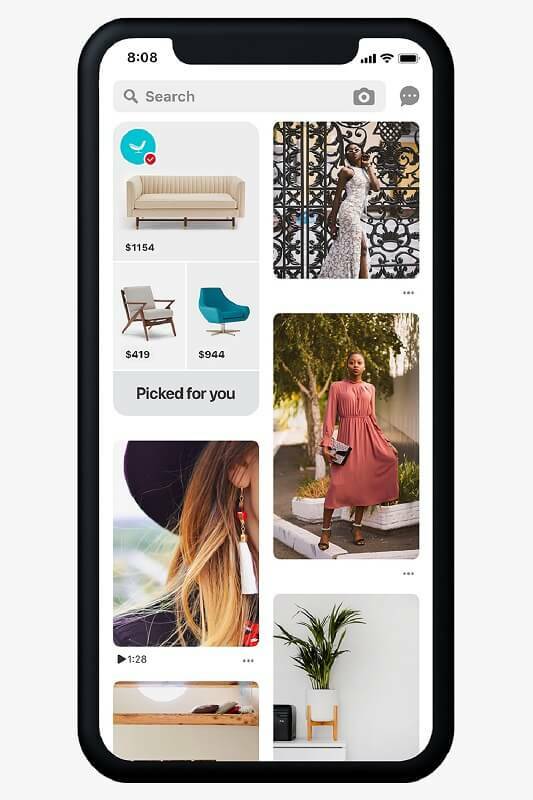 Pinterest introduserte mer dedikerte og personaliserte shoppinganbefalinger i Home Feed med søkbare kataloger og personaliserte knutepunkter med shoppingbare ideer.