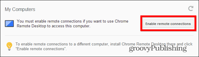 Chrome Remote Desktop PC kommer i gang