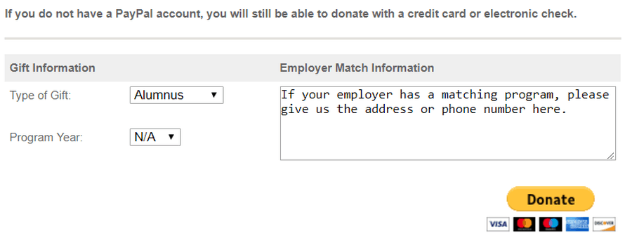 PayPal-donasjonsknapp