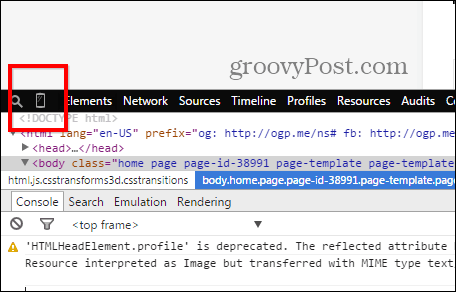 Chrome-utviklerverktøyemulering