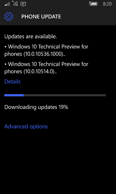 Windows 10 telefonoppdateringer