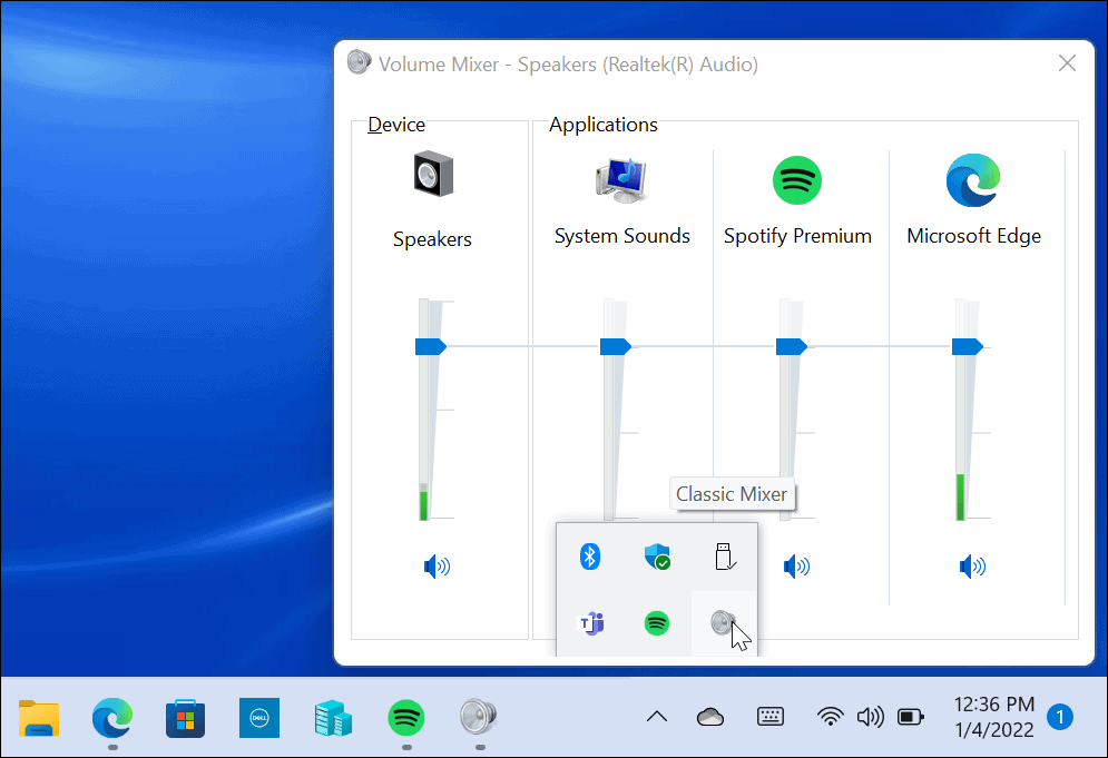 Gjenopprett klassisk volummikser i Windows 11