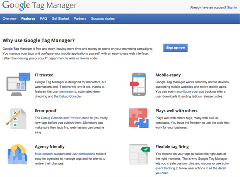 google tag manager-funksjoner