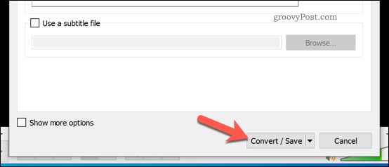 Konvertering av en videofil i VLC på Windows