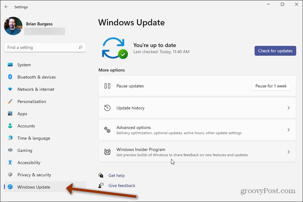 Innstillinger Windows 11 Windows Update