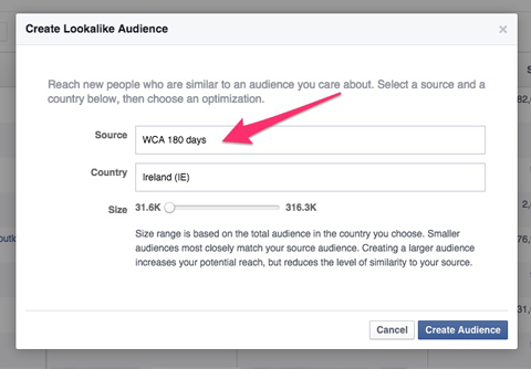 skape facebook lookalike publikum