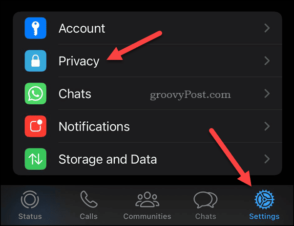 Åpne WhatsApp Personverninnstillinger på iPhone