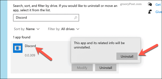Fjerne Discord fra Windows 10