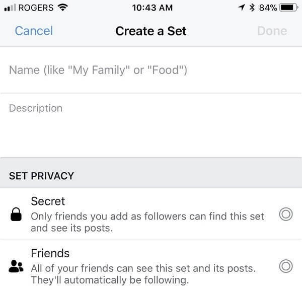 Facebook ser ut til å tillate brukere å velge et tilpasset mål for innlegg, lenker, videoer og mer på deres personlige tidslinje. 