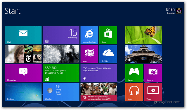 Windows 8 Live Tiles Startskjermbilde
