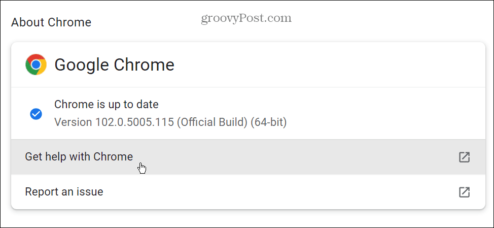 oppdater Chrome