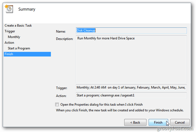 Gjør Windows Run Disk Cleanup automatisk med oppgaveplanlegging