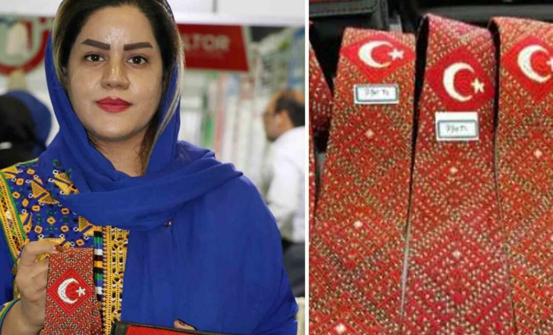 Türkiye kjærlighet fra iransk kvinne! Han viste sin kjærlighet til halvmånen og stjernen med slipset og lommeboken han broderte