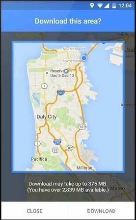 Slik bruker du nye oppdaterte Google Offline-kart på Android