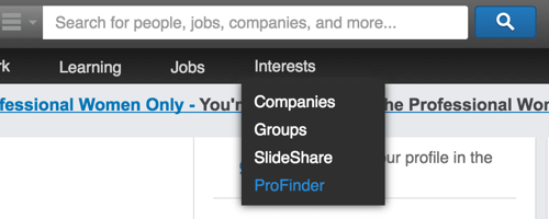 få tilgang til LinkedIn profinder