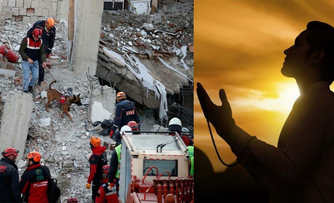 Hvilke bønner blir bedt for dem som er under ruinene etter jordskjelvet?