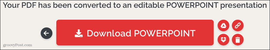 iLovePDF konverterte PDF til PowerPoint