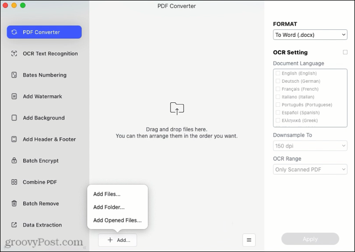 Batch PDF -omformer