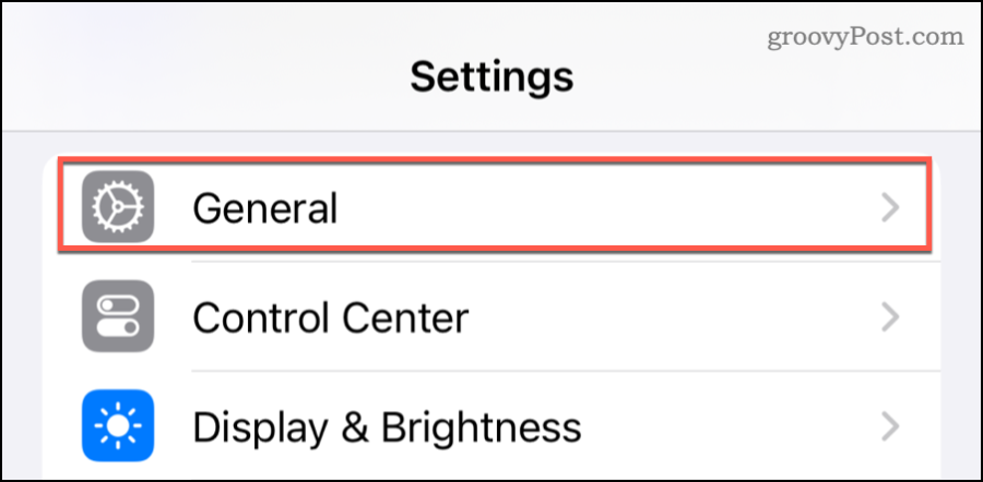 Innstillinger - Generelt for å deaktivere NameDrop på iPhone