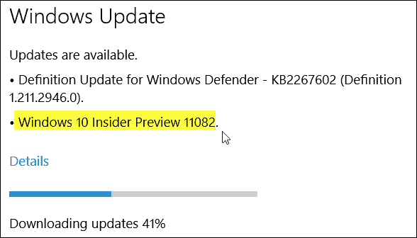 Windows 10 Insider Preview Build 11082 (Redstone) tilgjengelig nå