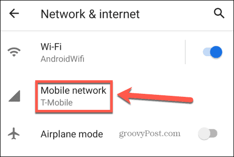 innstillinger for android mobilnettverk