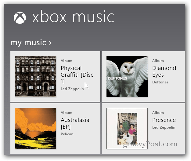 Velg album Xbox Music