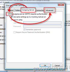 Konfigurer Outlook 2007 for en GMAIL IMAP-konto
