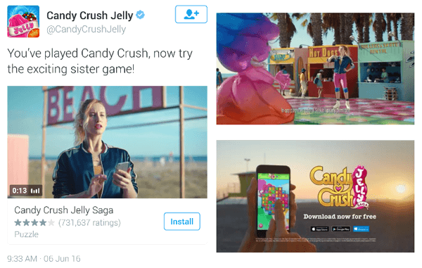 candy crush twitter videoannonse