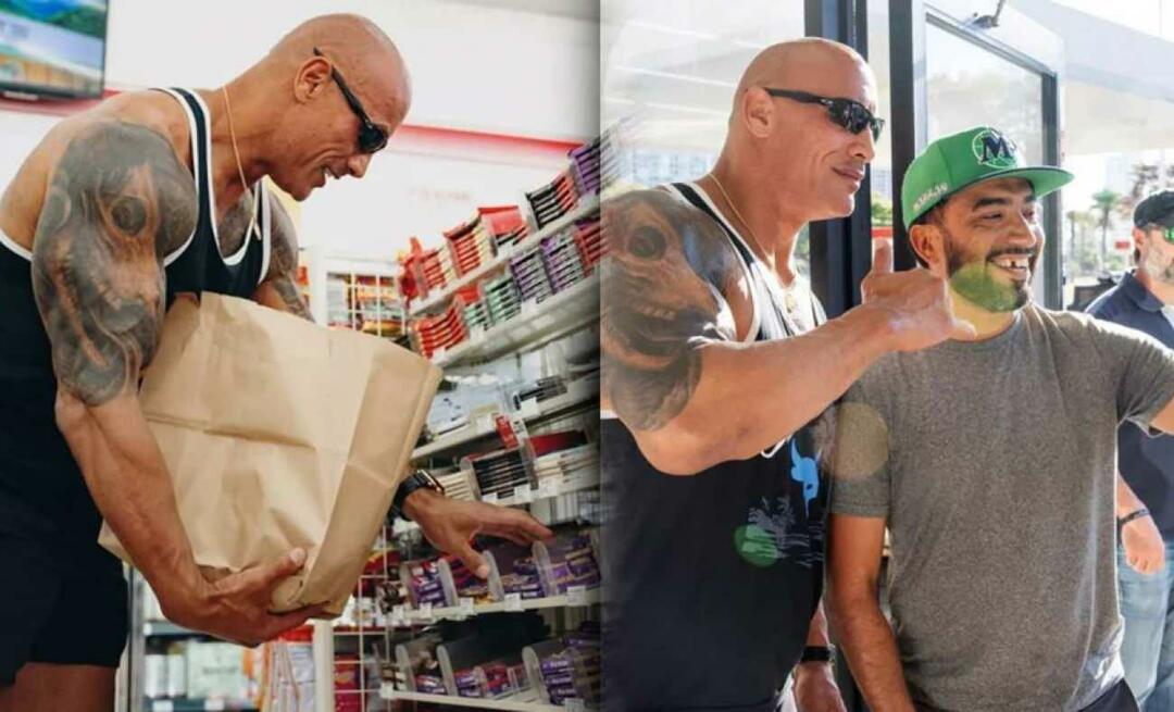 Han kom inn i butikken der han stjal for mange år siden, nå som en stjerne! Dwayne Johnson i matbutikken...