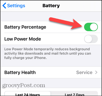 Slå på batteriprosent på iPhone 7