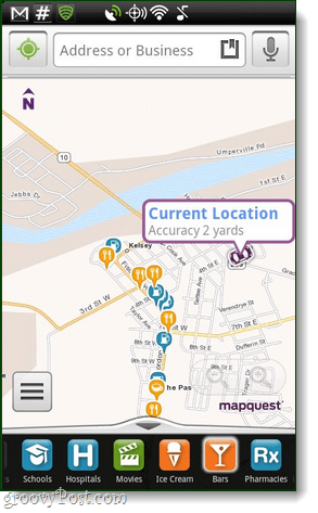 MapQuest for Android-app, oversikt