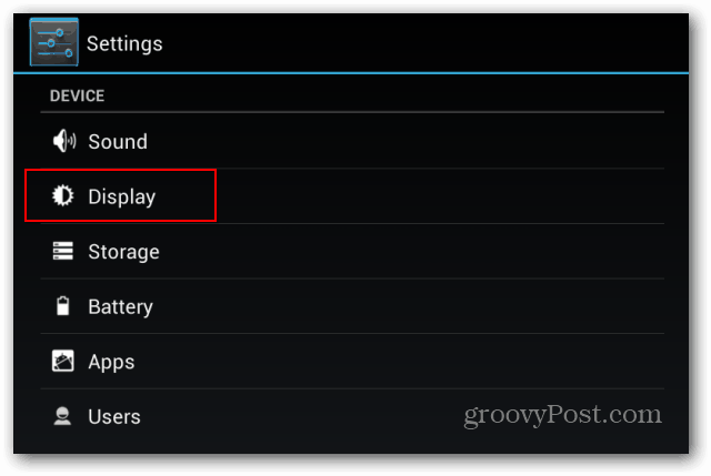 Innstillinger for låseskjerm for Goggle Nexus 7