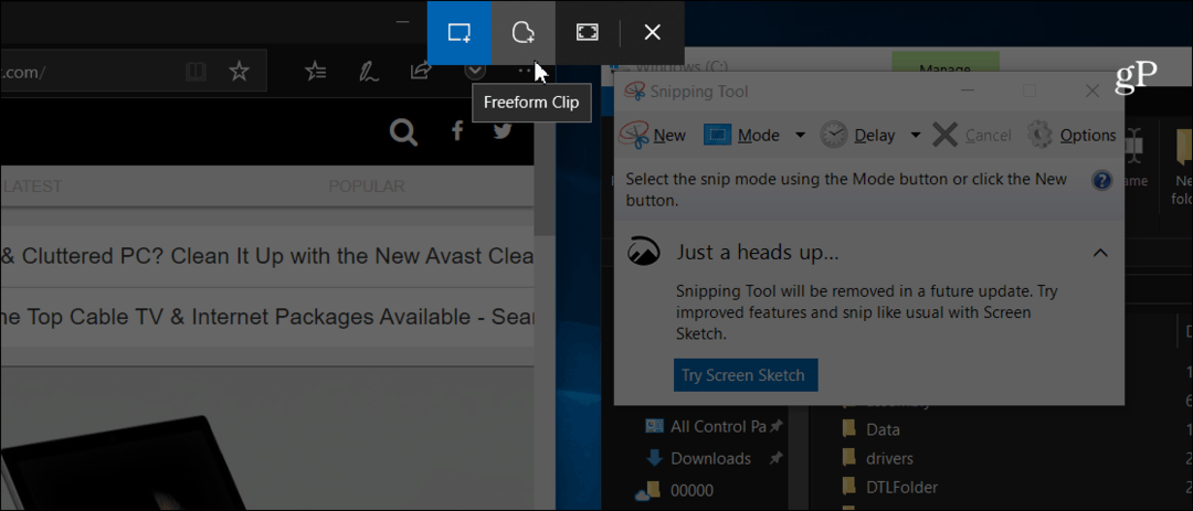 Grip og kommenter skjermbilder med det nye snip- og skissverktøyet på Windows 10