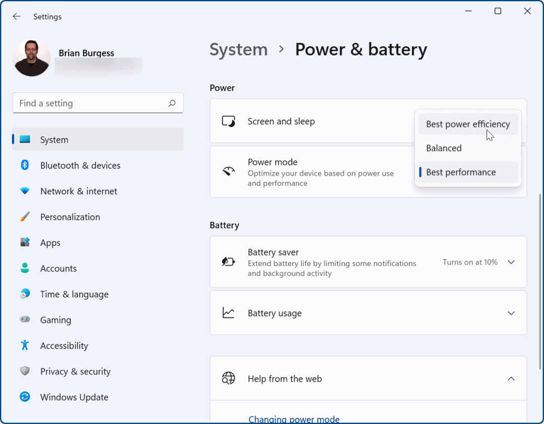 Windows 11 strømmodus forbedrer batterilevetiden på Windows 11