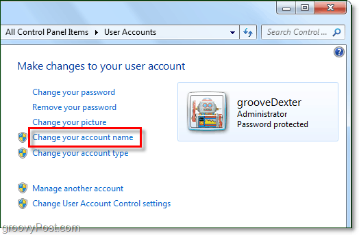 Slik endrer du brukernavnet ditt på Windows 7