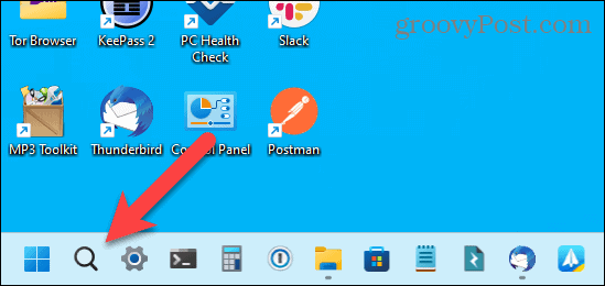 Søkeikon bare på oppgavelinjen i Windows 11