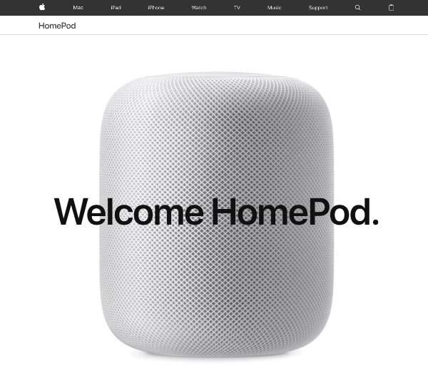 Apple presenterer en ny HomePod-høyttaler, styrt gjennom naturlig stemmeinteraksjon med Siri.