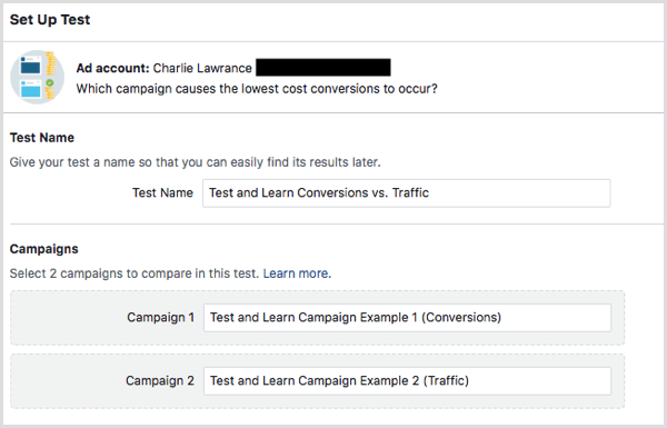 Facebook Test and Learn-verktøy
