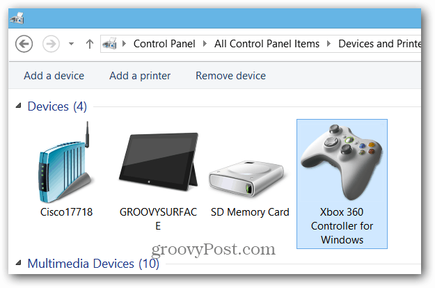 Xbox-kontrollenheter og skrivere