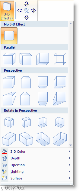 Microsoft Word 2007 Shade Effects