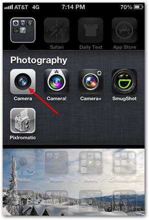 Ta iPhone iOS Panoramic Photo - Trykk på kamera