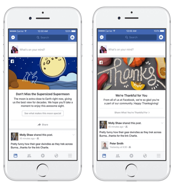 Facebook introduserte et nytt markedsføringsprogram for å invitere folk til å dele og snakke om begivenheter og øyeblikk som skjer i deres lokalsamfunn og over hele verden.