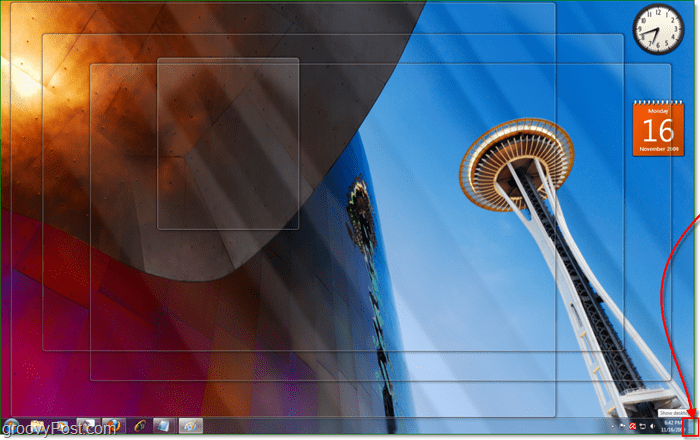 aero peek gjør alle windows 7 aktive vinduer gjennomsiktige