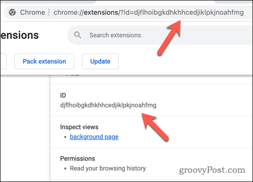 Chrome-utvidelses-ID