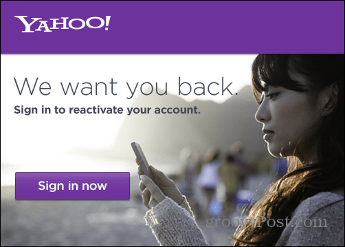 Aktiver Yahoo-e-postkontoen din hvis du vil beholde den